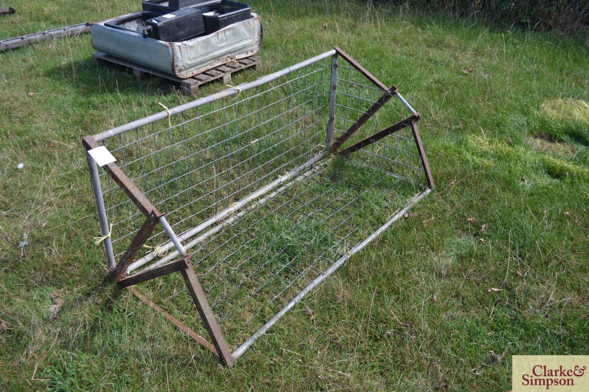 Hanging sheep hay rack.