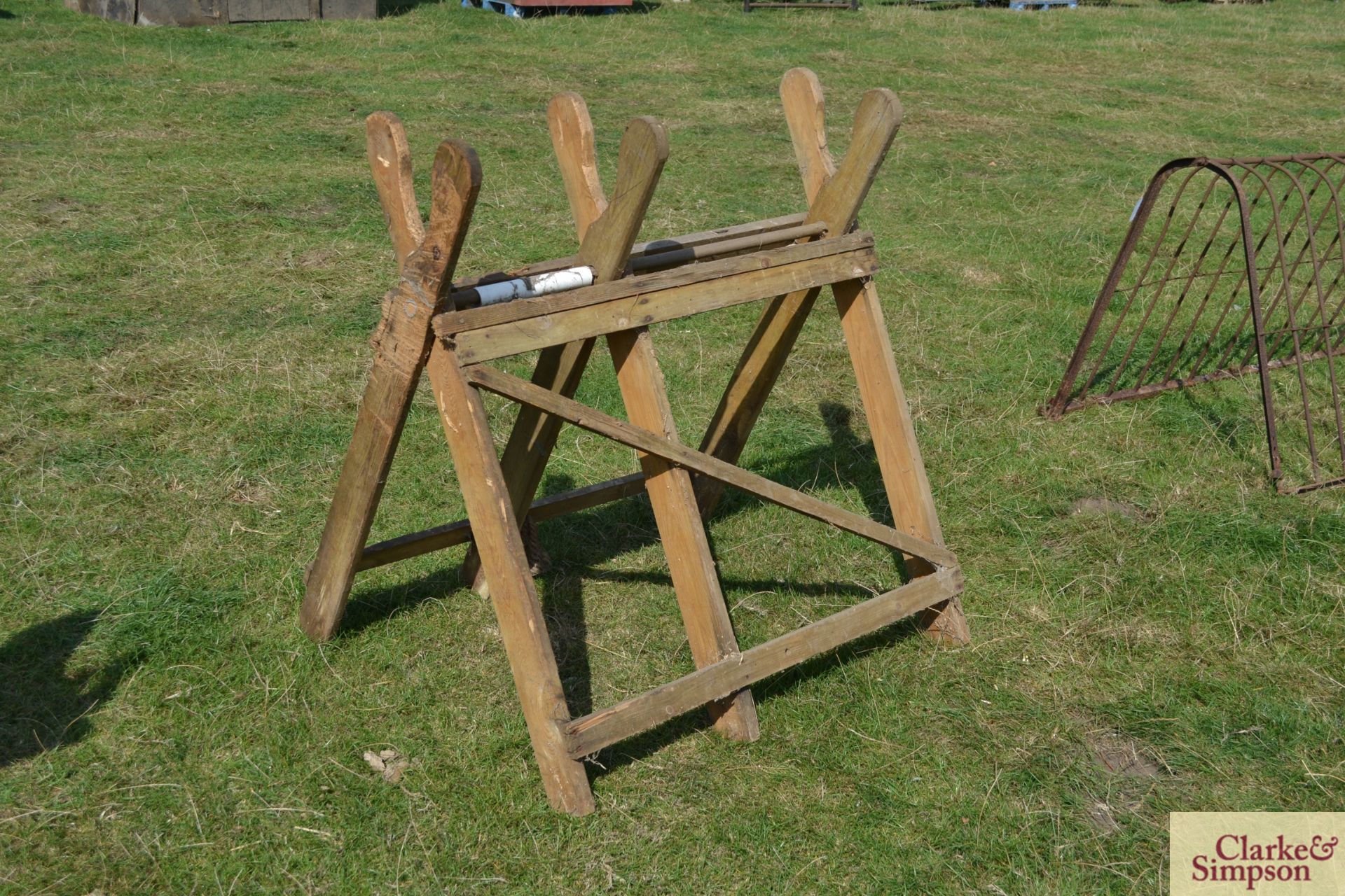 Wooden sawhorse. - Image 2 of 4