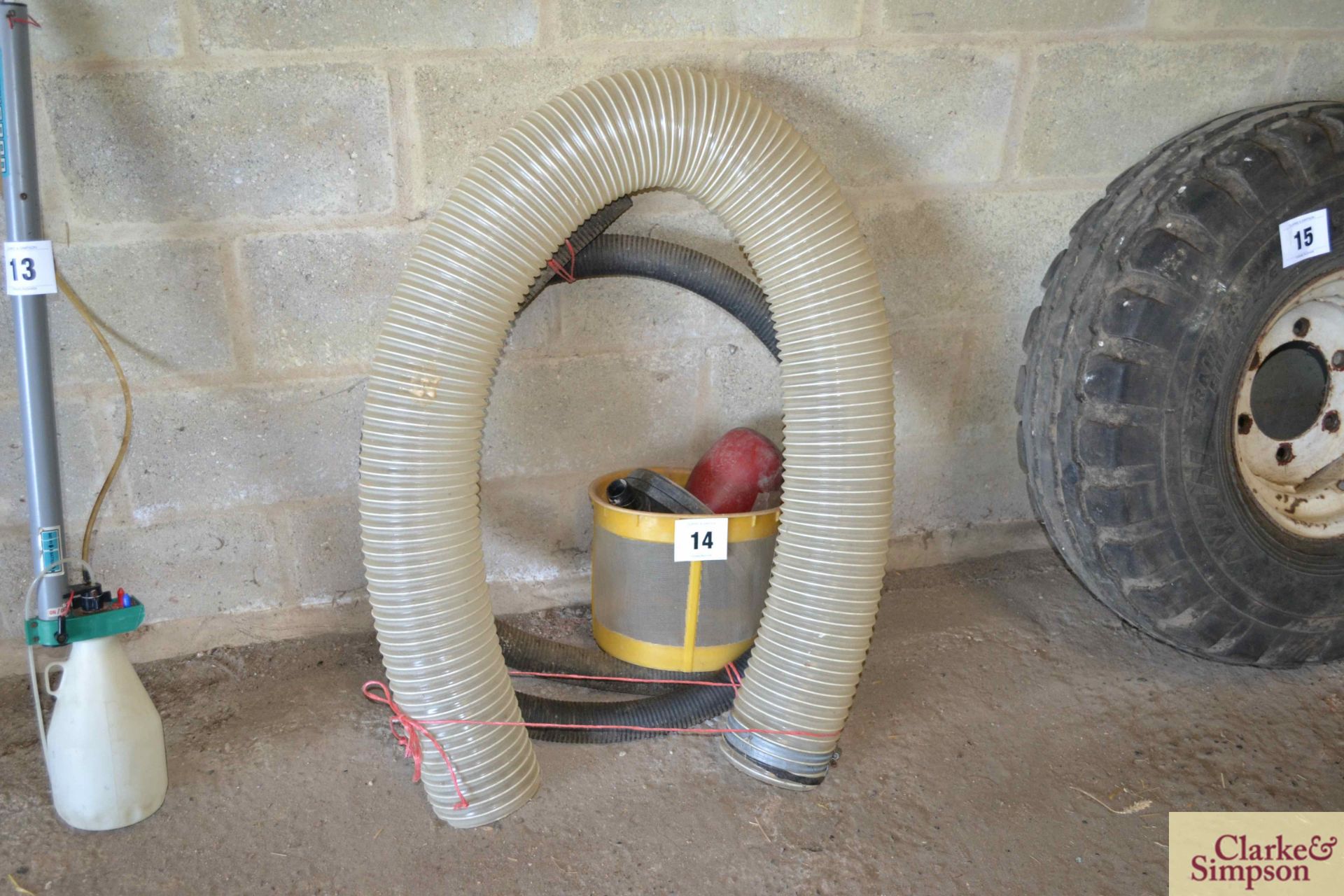 Sprayer filters and pipework together with 2m 150mm flexible hose (little used, cost in excess of £