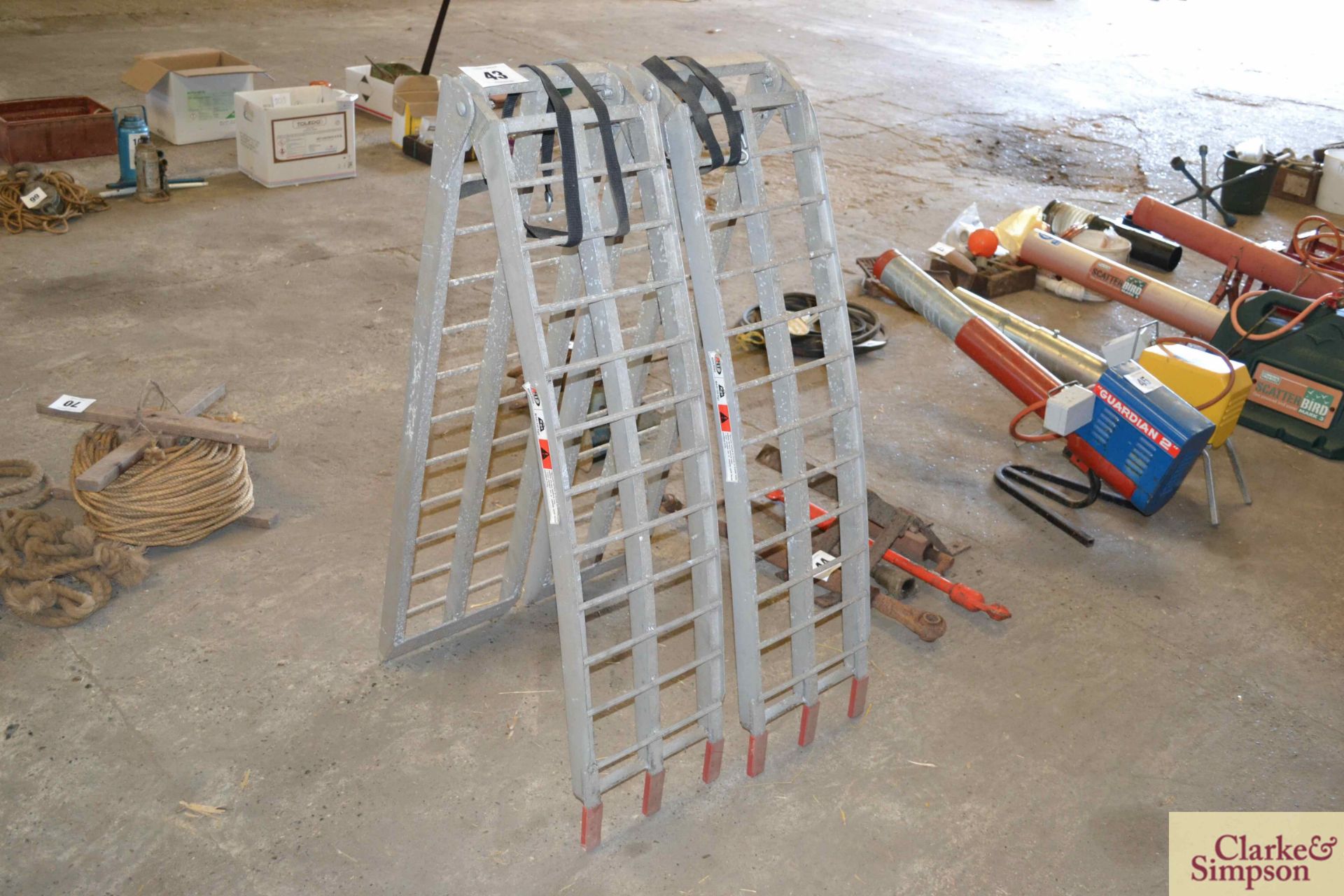 Pair of aluminium folding ramps.