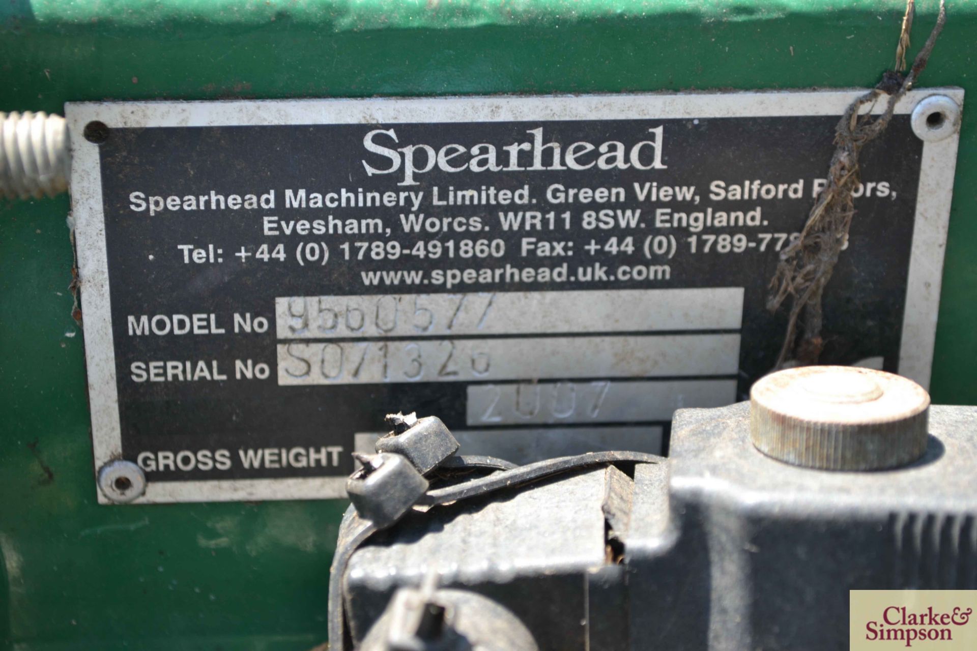 Spearhead XL605 linkage mounted hedge cutter. 2007. Model number 9560301. Serial number S071308. - Image 17 of 17