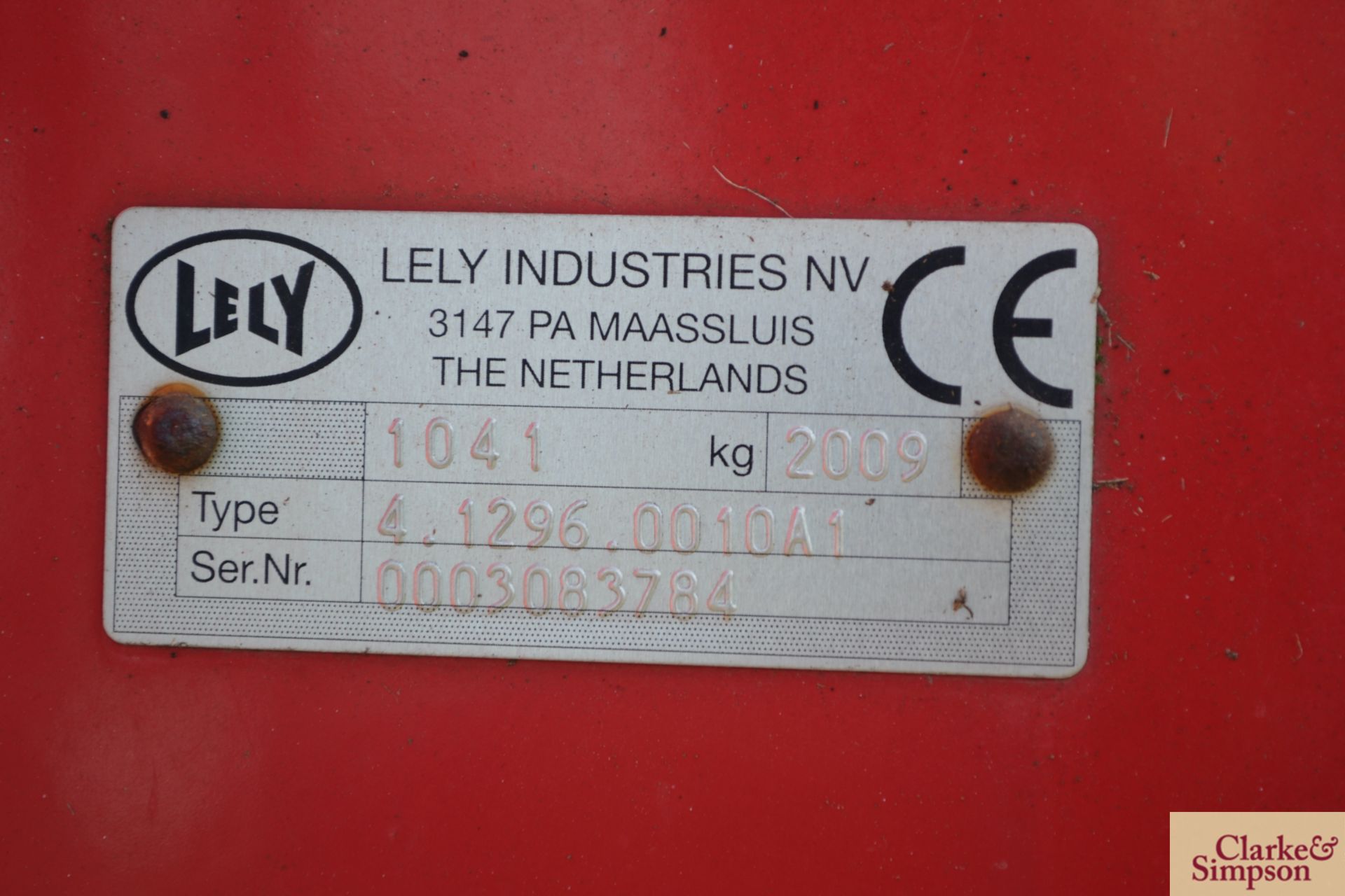 Lely Splendimo 280MC 2.8 mounted hydraulic fold mower conditioner. 2009. Serial number 0003083784. - Image 12 of 12