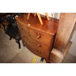 A 19th Century mahogany bow front chest fitted two