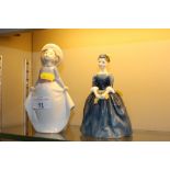 A Royal Doulton figurine "Cherie"; and a Nao figur