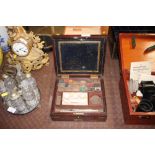 A Victorian rosewood and brass inlaid artists box