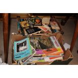Four boxes of books and East Anglian magazines etc