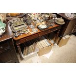 A Victorian mahogany two drawer side table