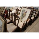 A set of six mahogany slat back dining chairs to i