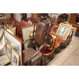 An Italian walnut Caquetoire chair with leather up