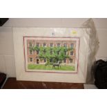 David Green, pencil signed print of Great Barford,