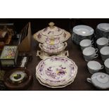 A quantity of Victorian dinnerware to include thre