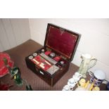 A Victorian rosewood and brass inlaid vanity box