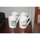 Four Portmeirion "Botanic Garden" mugs