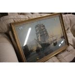 After Montague Dawson colour print of a clipper sh