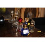 Six various decorative scent bottles