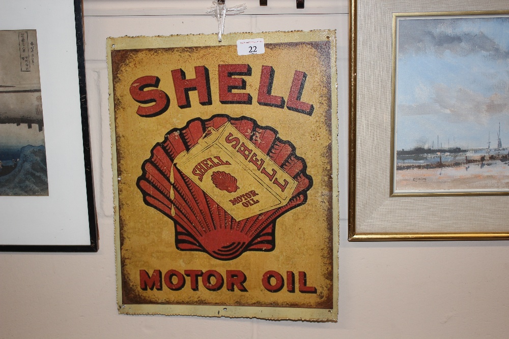 A Shell Motor Oil advertising sign