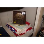 A US WW2 dated flag with US Army trophy and bookle