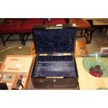 A Victorian Coromandal and brass inlaid box, stamp