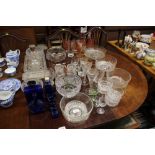 A quantity of various drinking glasses, bowls, a r