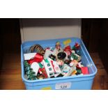 A box of Christmas decorations