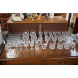 A quantity of various drinking glasses and three g