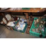 Four boxes containing various decorative china and