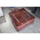 A hardwood storage box