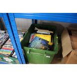 A box of various books