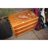 A teak three drawer chest