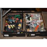 Two boxes of various fishing gear to include rod r