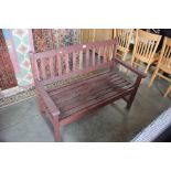 A teak garden bench