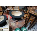 A Hatter & Hosier top hat in leather case