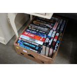 A box of various books