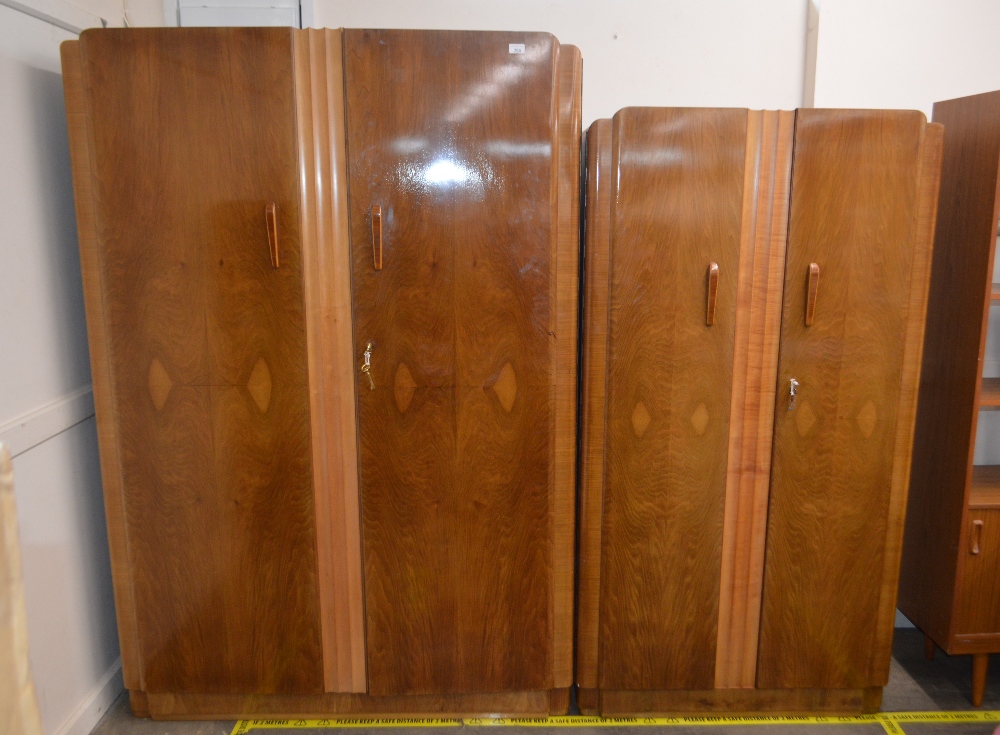 A good quality Art Deco period walnut three piece