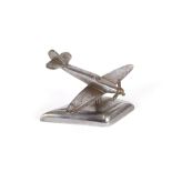 An Art Deco design chrome model of an aeroplane, o