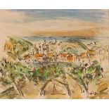 Keith Baynes, 1887-1977, study of "Riquewhir Alsace", signed watercolour, dated 1973,