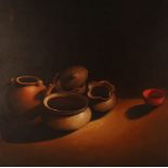 20th Century Oriental school, study of pots and ve