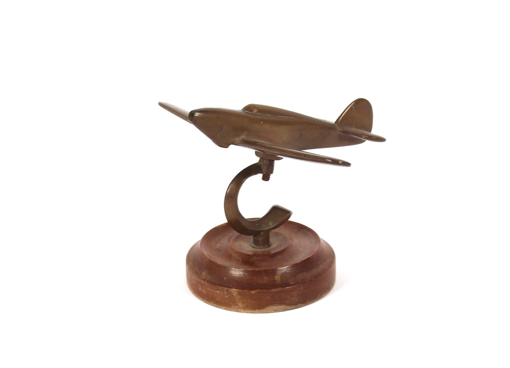 An Art Deco design stylised model of a spitfire, o