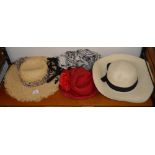 Three various vintage ladies hats etc.