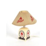 A Bass Beer advertising table lamp and shade