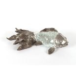 A silvered model of a carp, 46cm long