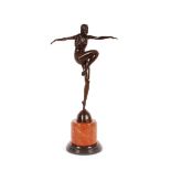 A bronze Art Deco style figure of a dancing girl,