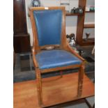 A pair of Art Deco oak side chairs, with leatheret