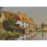 Peter Newcombe, study of Hardwater mill, signed w