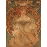 An original Mucha poster, "F. Champenois, Paris 18