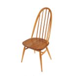 A set of six light Ercol stick back kitchen chairs