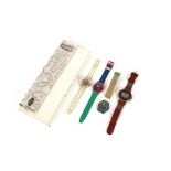Four various Swatch watches etc.