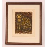 Martin Leman, pencil signed lithograph of a cat, e