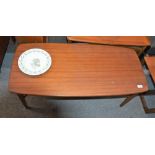 A teak G plan style oblong coffee table, 103cm wid