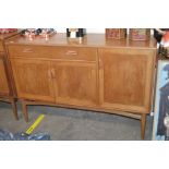 A teak G plan design sideboard, fitted shallow dra